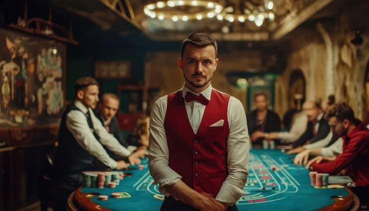 Live-dealer studio at lebah4d login with professional dealer and multiple camera angles